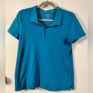 Croft & Barrow Blue Fitted Polo Shirt